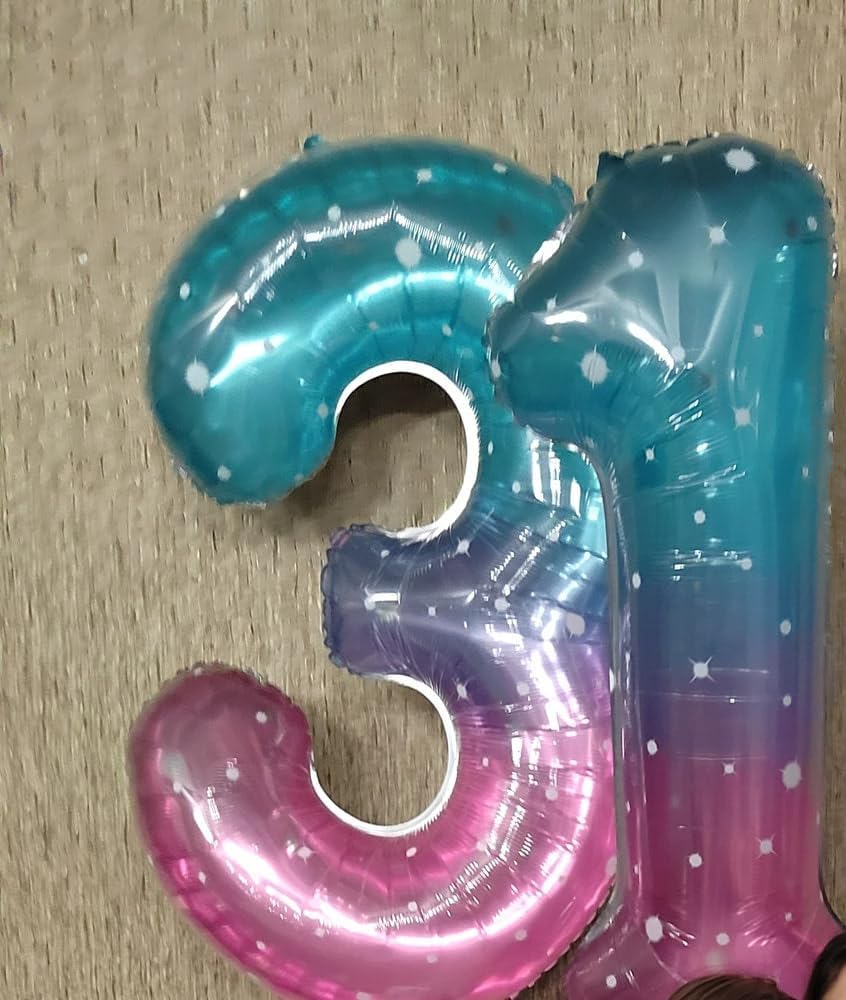 Starry Sky 40-Inch Giant Number 1 Balloon - Perfect First Birthday Decoration for Girls
