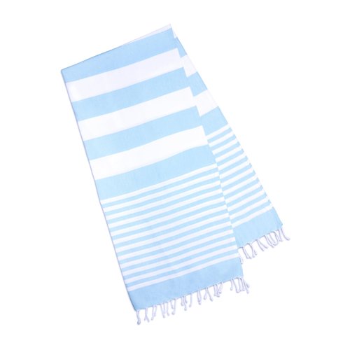 Urban Villa (Set of 6, 36x72 Inches Turkish Beach Towel Oversized Absorbent Extra Large - Sand Free Quick Dry Bath Towels - Lightweight Travel Cruise Camping Spa Towels - Light Blue
