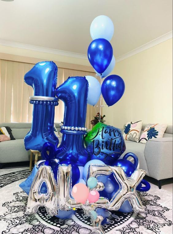 Number 11 Balloon by Navy Blue - 40 Inch Birthday Decoration for 11th Year Celebration