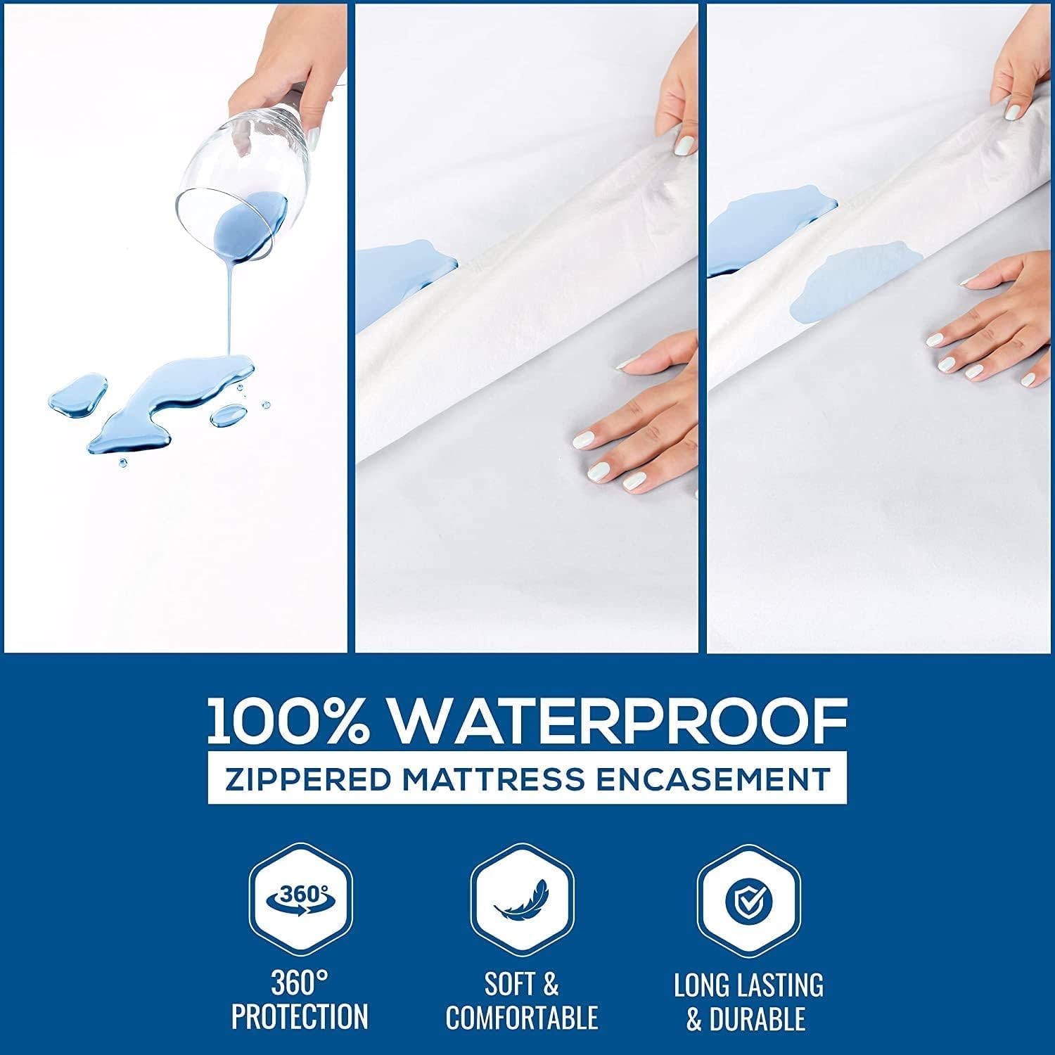 Utopia Bedding Twin XL Mattress Protector - 100% Waterproof & Bed Bug Proof Encasement | Pack of 2