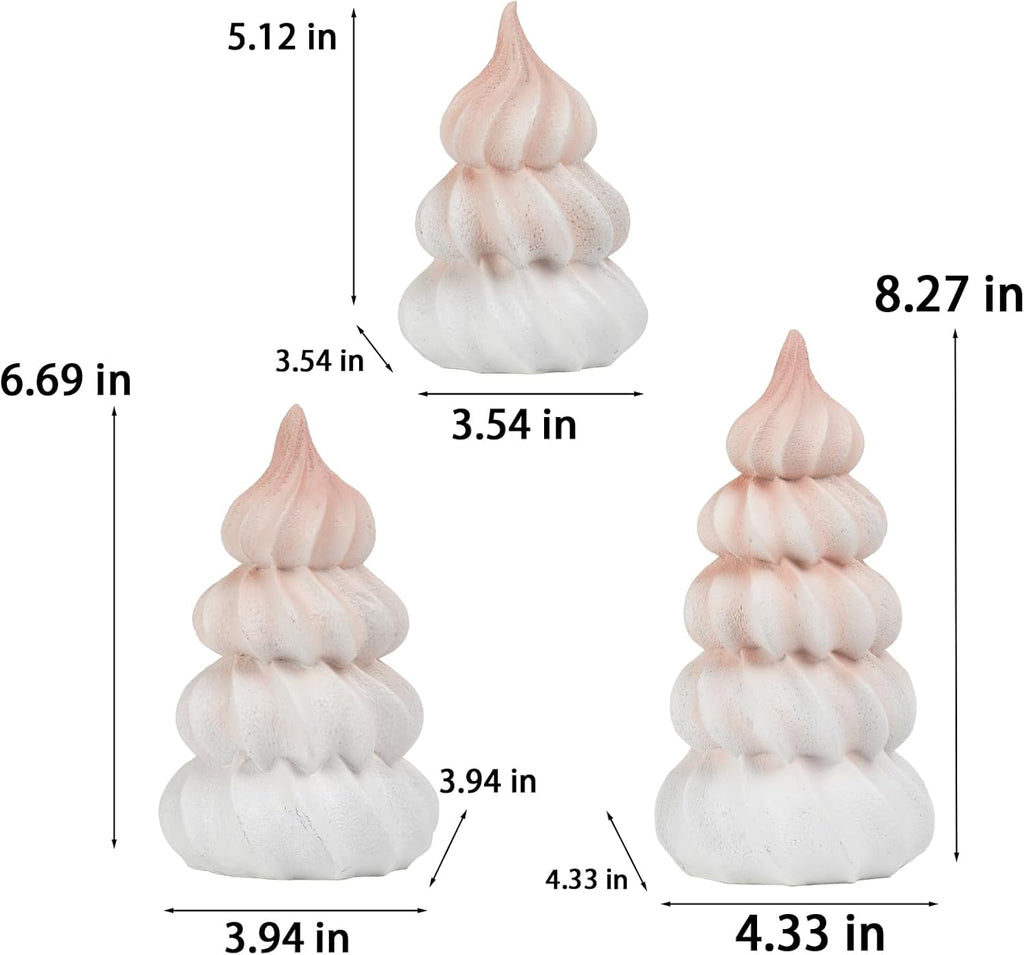 Resin Fantasy Meringue Tree Ornaments by Christmas Decorations | Unique Indoor Home Decor for Dining Table, Desk & Shelf - 10 x 10 x 17