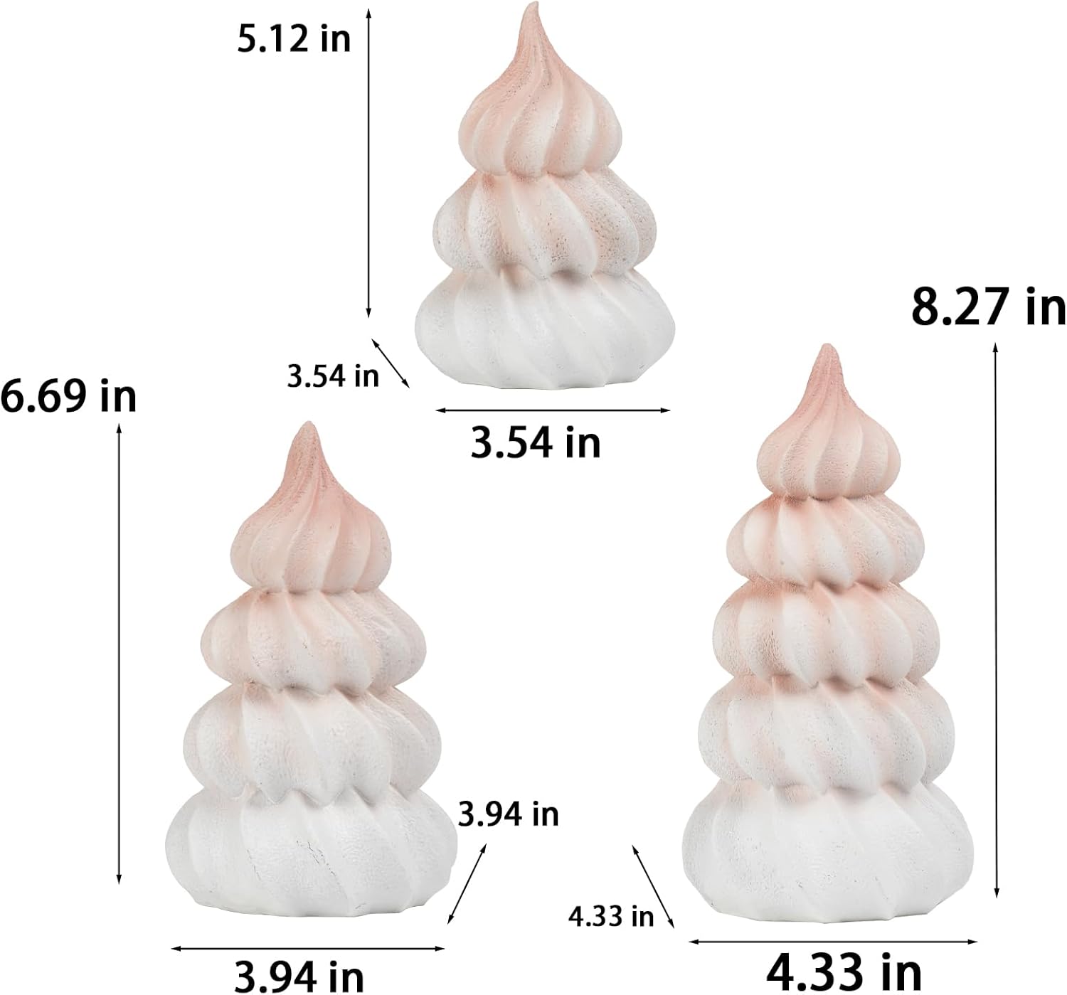 Resin Fantasy Meringue Tree Ornaments by Christmas Decorations | Unique Indoor Home Decor for Dining Table, Desk & Shelf - 10 x 10 x 17