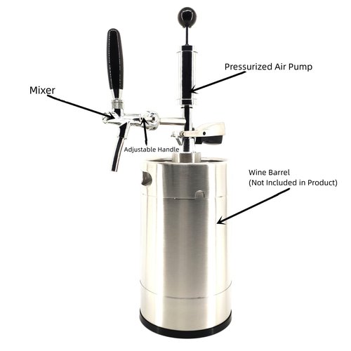 4" Keg Party Pump, Stainless Steel Keg Hand Pump, Probe Coupler Beer Tap for Keg with Distributor and Handle for Homebrew, Picnics, Welcome Parties, Wedding Events, And Family Gatherings