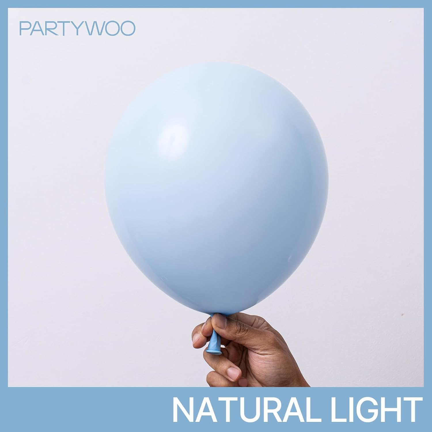 PartyWoo Baby Blue Balloons - 100pcs Assorted Sizes for Graduation & Baby Shower Decor | Light Pastel Aqua Blue