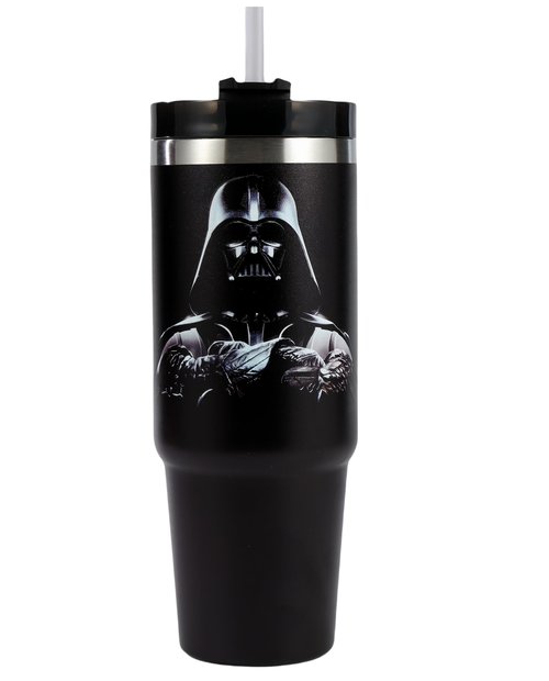 Black Tumbler with Lid And Straw For Man, Unique Design Vacuum Insulated Travel Mug,Stainless Steel, Dishwasher Safe, Cup Holder Friendly Coffee Mugs for Man,Fits in Car Cup Holder - 30 Oz