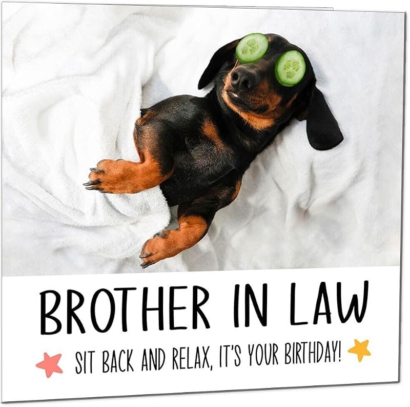 Funny Dachshund Birthday Card for Brother in Law - Eco-Friendly