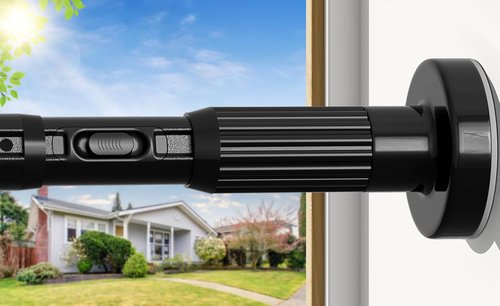 AIZESI Heavy Duty Black Tension Curtain Rod | Adjustable 41-144 Inch - No Drilling, Rust-Resistant for Indoor/Outdoor Use