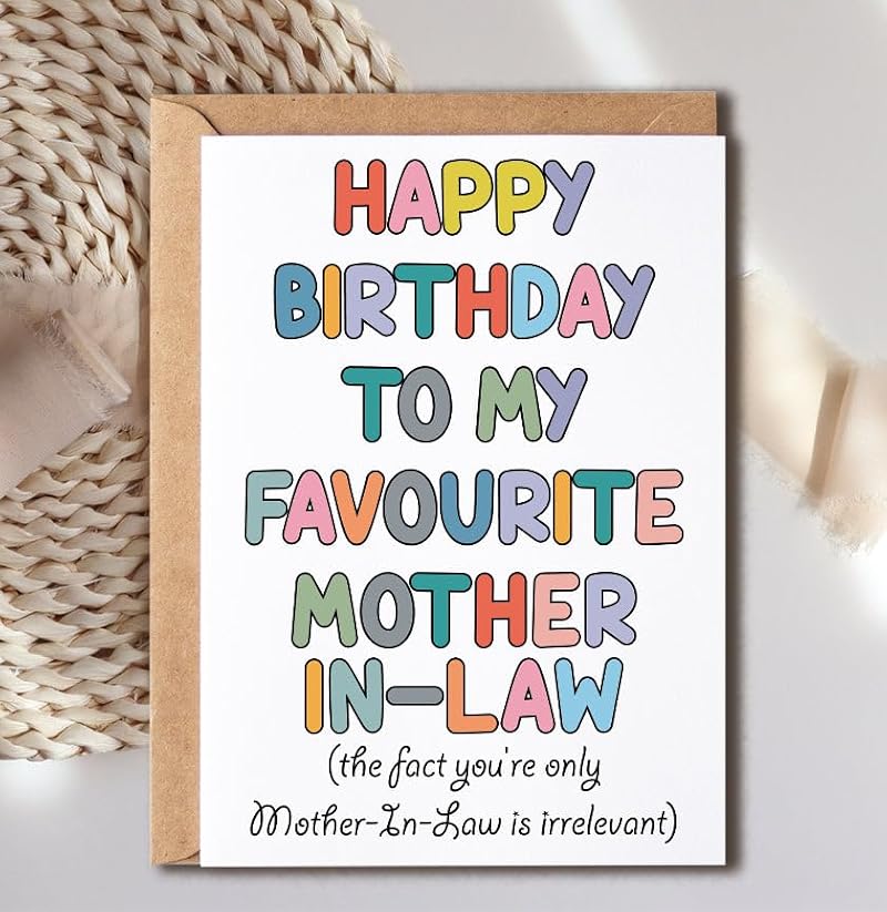 Funny Birthday Card for Mother-In-Law - Premium Quality 5x7