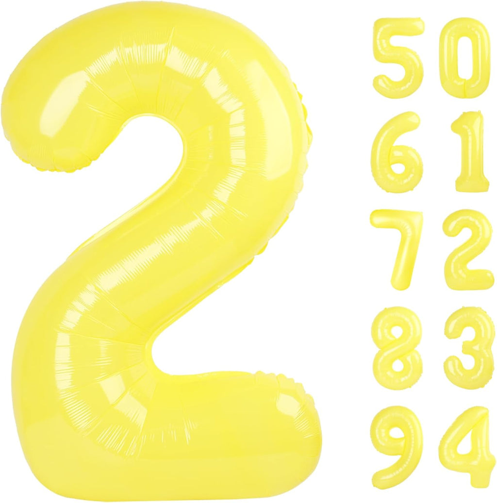 Number 2 Balloon - 40 Inch Yellow Birthday Decoration | Perfect for Second Birthday Party Supplies