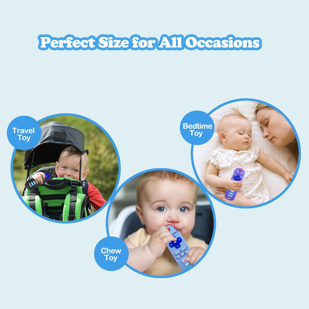 ROBBEAR Baby Teething Toys - Soft Silicone Remote Control Teether for Infants 3-18 Months | BPA Free Chew Toy