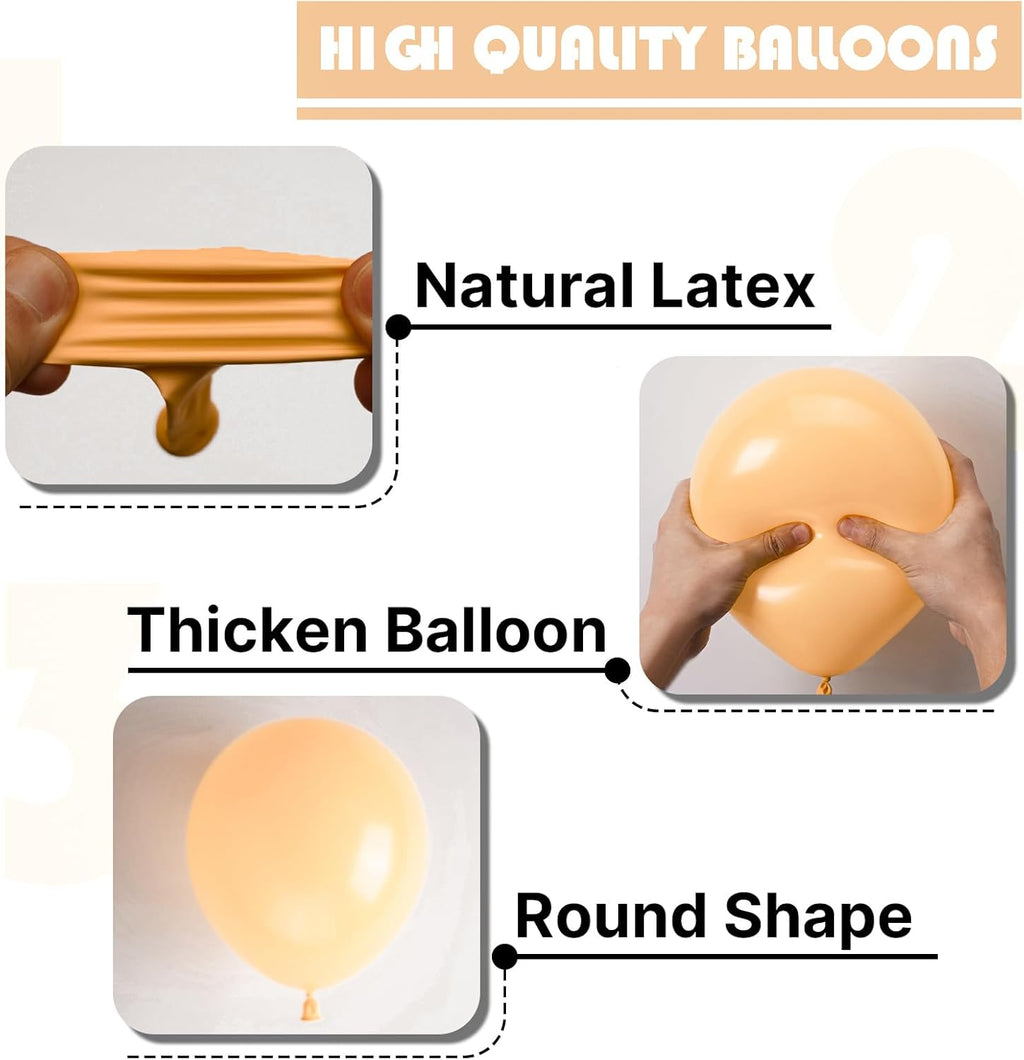 PartyWoo Nude Balloons - 50 Pcs 12 Inch Beige & Apricot Latex Balloons for Weddings & Celebrations