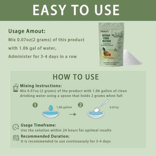 Chicken Gut Modulator - Natural Anti-Diarrhea Powder for Poultry | 10 oz Supplement for Ducks & Geese