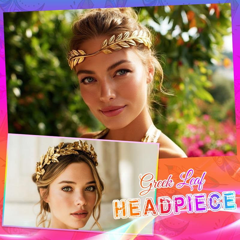 Latious Gold Leaf Headband Light Up Greek Goddess Hair Accessory
