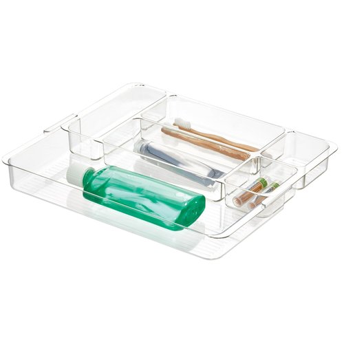 iDesign Expandable Makeup Drawer Organizer-Storage Cosmetics or Jewelry-Clear Tray