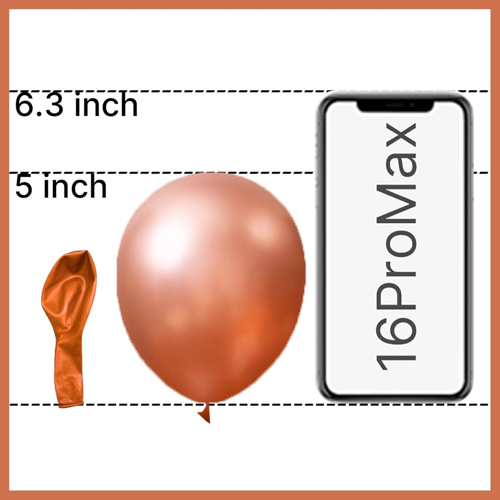 PartyWoo Metallic Rose Gold Balloons - 50 Pcs 5 Inch | Perfect for Bachelorette & Wedding Decorations