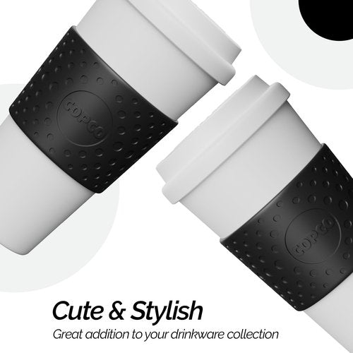 Copco Acadia 16oz Travel Mug - Double-Wall Insulated Tumbler, Non-Slip Sleeve & BPA-Free - Microwave & Dishwasher Safe, Reusable Plastic Coffee Mug for Office & Travel (Black)
