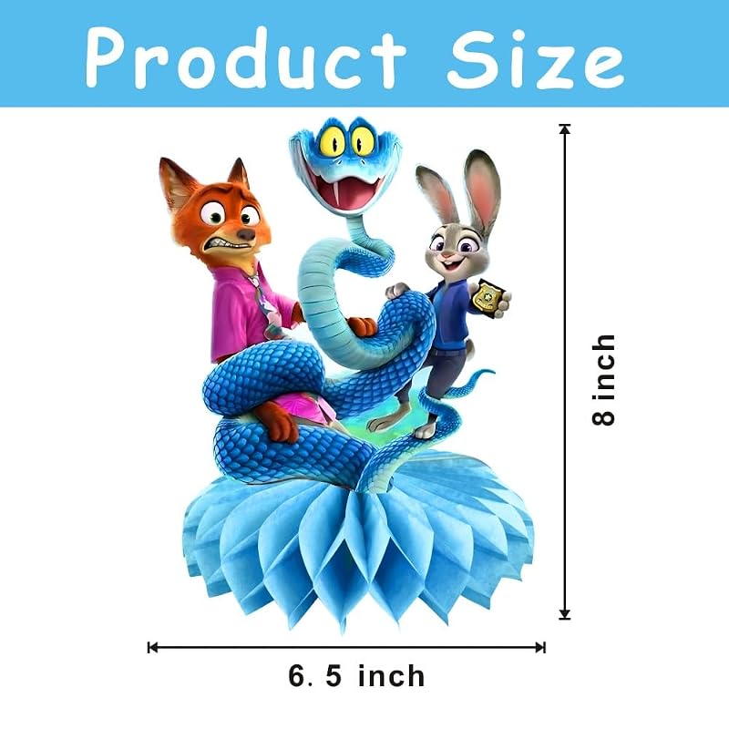 Zootopia Honeycomb Centerpieces - 8pcs Kids Party Decorations