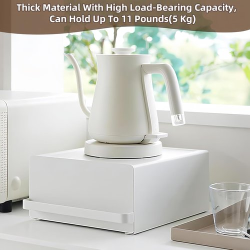 Spalivivre Home Tower Kitchen Appliance Stand with Drawer for Countertop, Space Saving Under-Appliance Storage Organizer for Kettle, Coffee Makers, Mixers, Sugar, Tea Bags, Coffee Pod