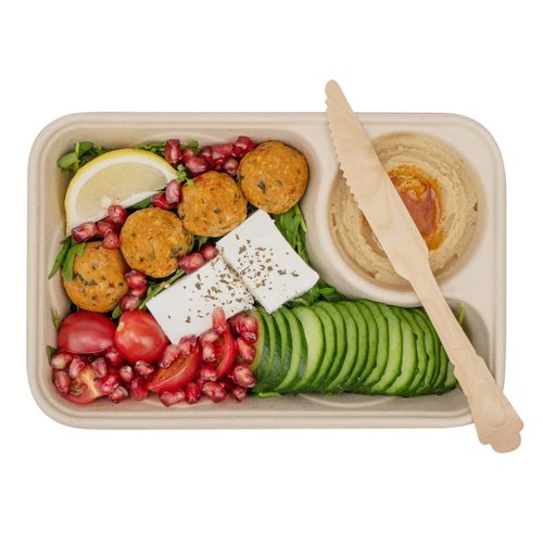 Restaurantware 7.9 Inch Wooden Disposable Knives 500 Eco-Friendly Knives - Baroque Style Durable Natural Wood DurableKnives Splinter-Free Cutlery For Parties Or Catering