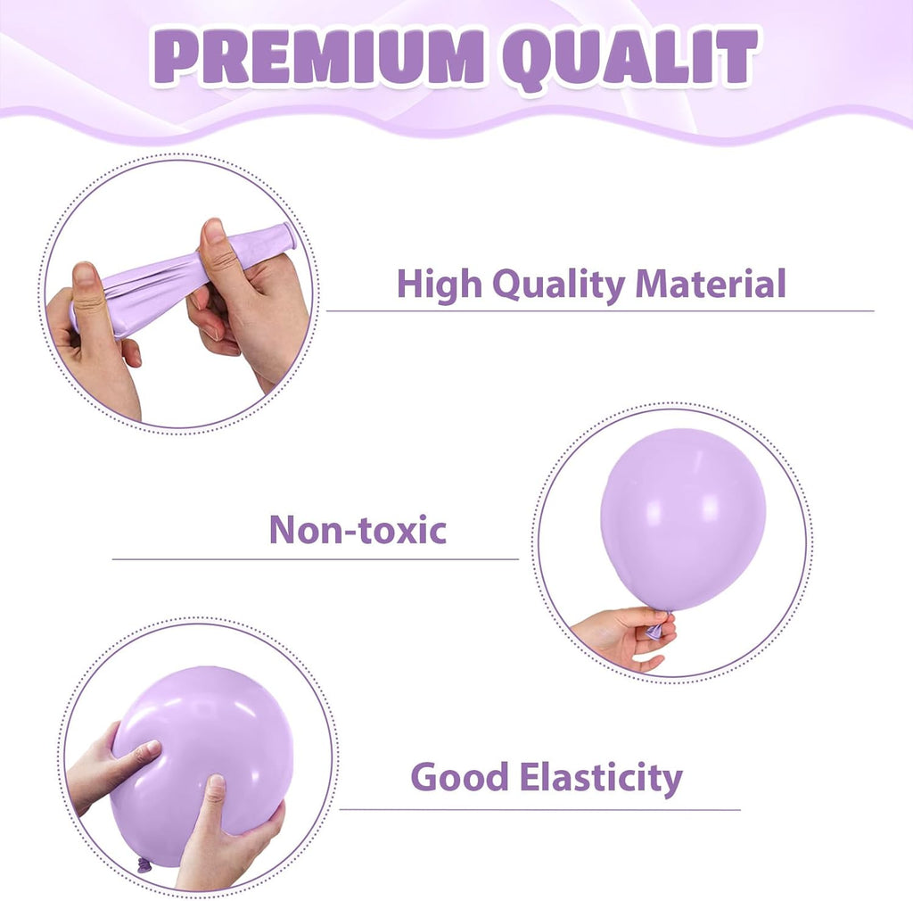 Skiennix Pink & Purple Balloons - 50pcs Macaron Heart Latex & Foil Balloons for Parties & Celebrations