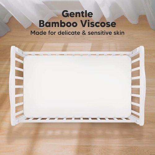 KeaBabies Baby Crib Sheets - 2-Pack Soft & Cozy Viscose Bamboo Fitted Mattress Covers | 52x28 Khaki