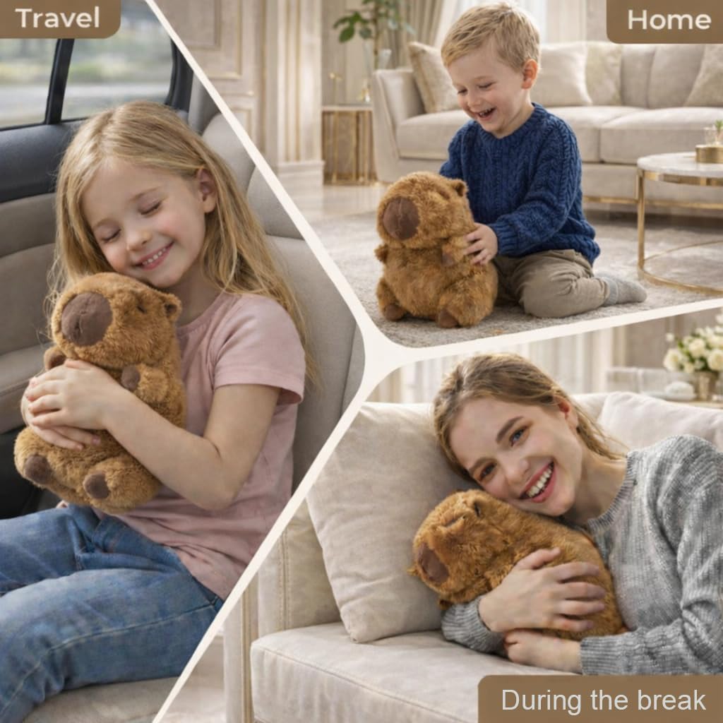 hrabykt Capybara Travel Pillow for Kids & Adults Car Neck Pillow Memory Cotton U-Shaped Neck Pillow Soft Head Support Travel Accessories for Airplane Car Train Bus Airplane Pillow
