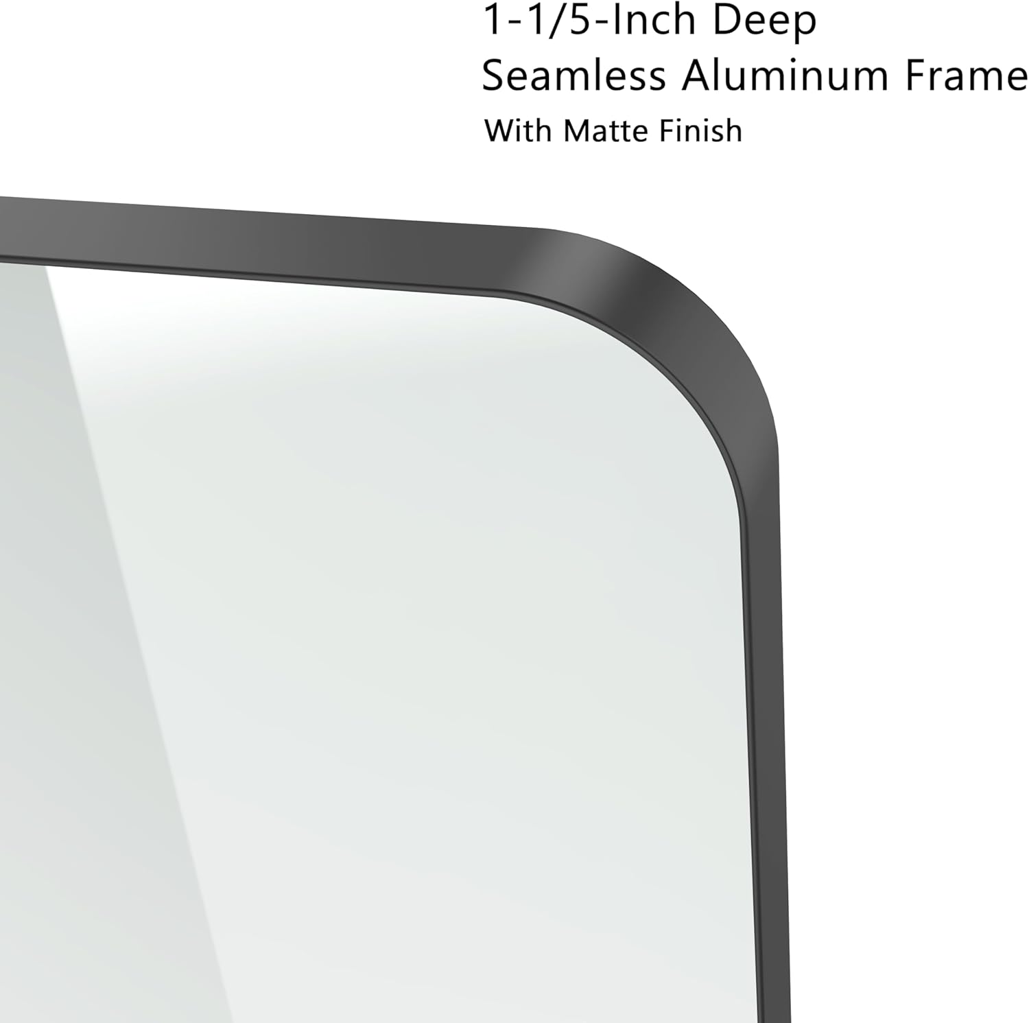 VocalStar Bathroom Mirror - 18 x 26 Inch Rounded Rectangle Metal Frame | Shatterproof Glass, Ultra-Flush Design