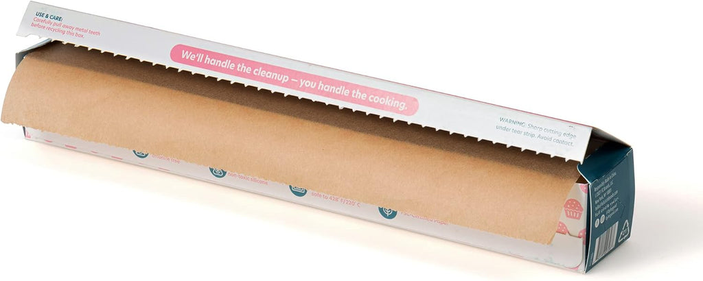 Skiennix Brown Natural Baking Paper Roll - Unbleached, Non-Toxic & Oven-Safe, 70 Sq Ft