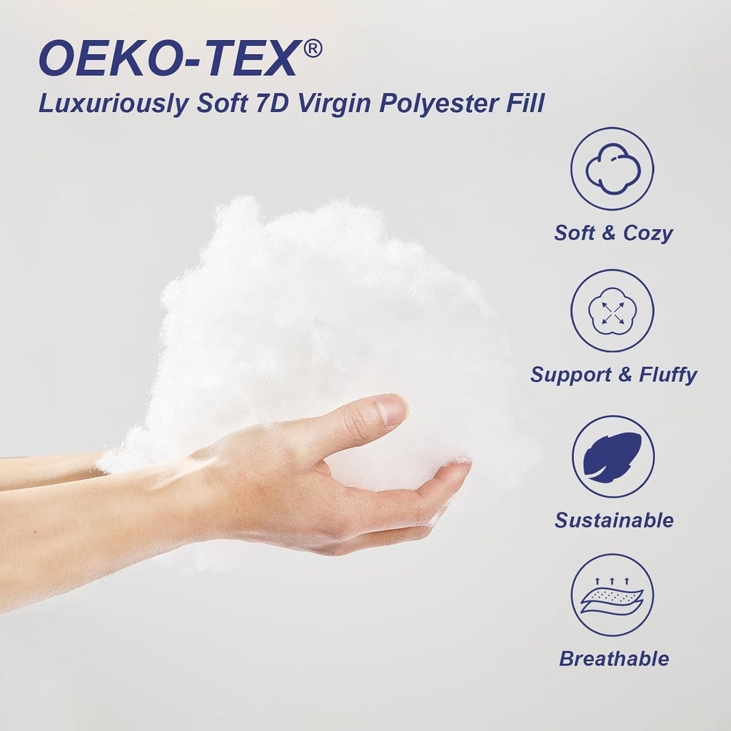Skiennix 18x18 Pillow Inserts - Soft Hypoallergenic Square Pillows with Oeko-TEX Certified Filling, Set of 2