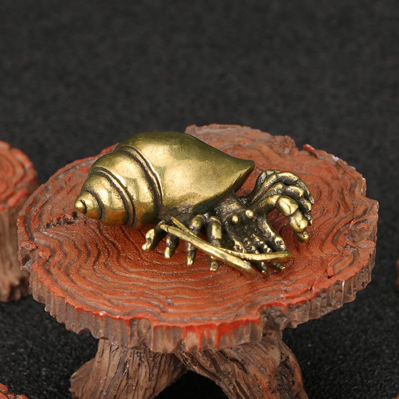 3-Piece Antique Brass Crab & Nautilus Ornament Set for Home Decor