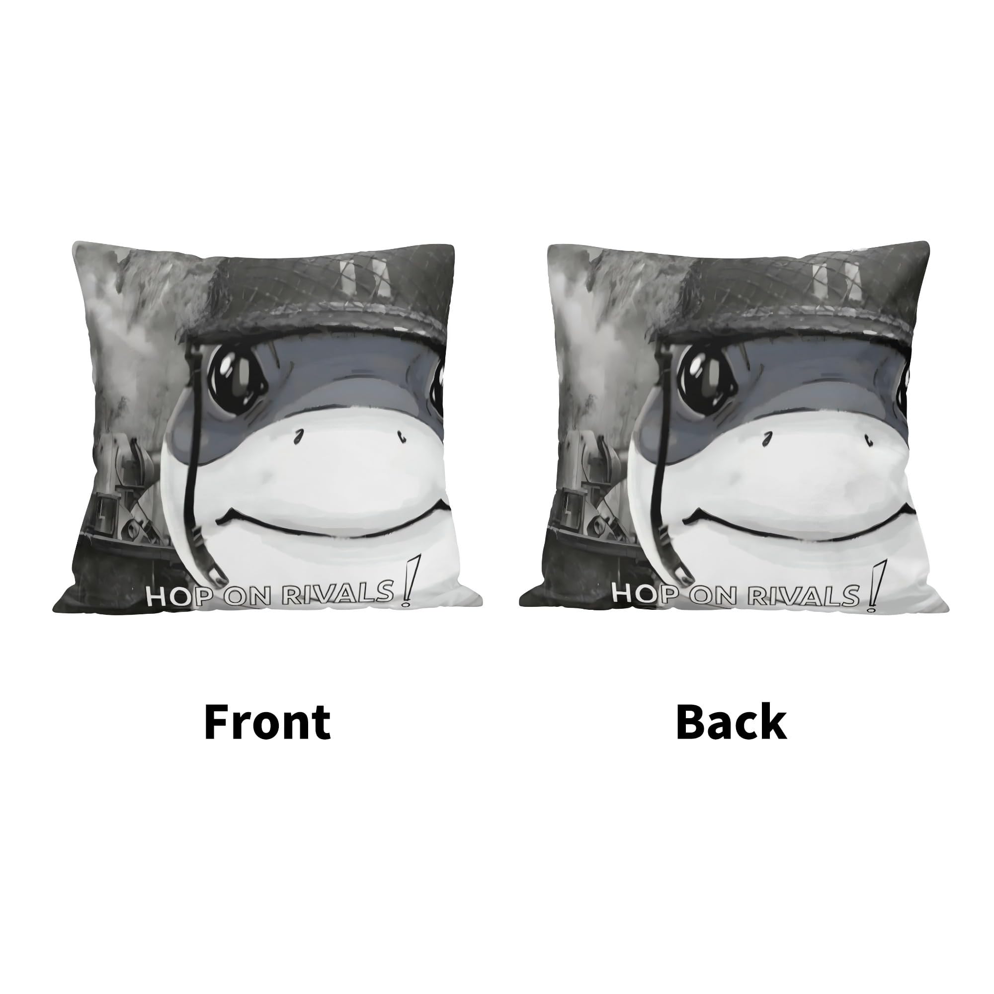 Jeff Shark Funny Meme Throw Pillow Covers 18x18 Inch Funny Pillows Velvet Decorative Pillowcase Home Decor Living Room Cushion Case Funny Gift Decor for Bed Sofa Couch