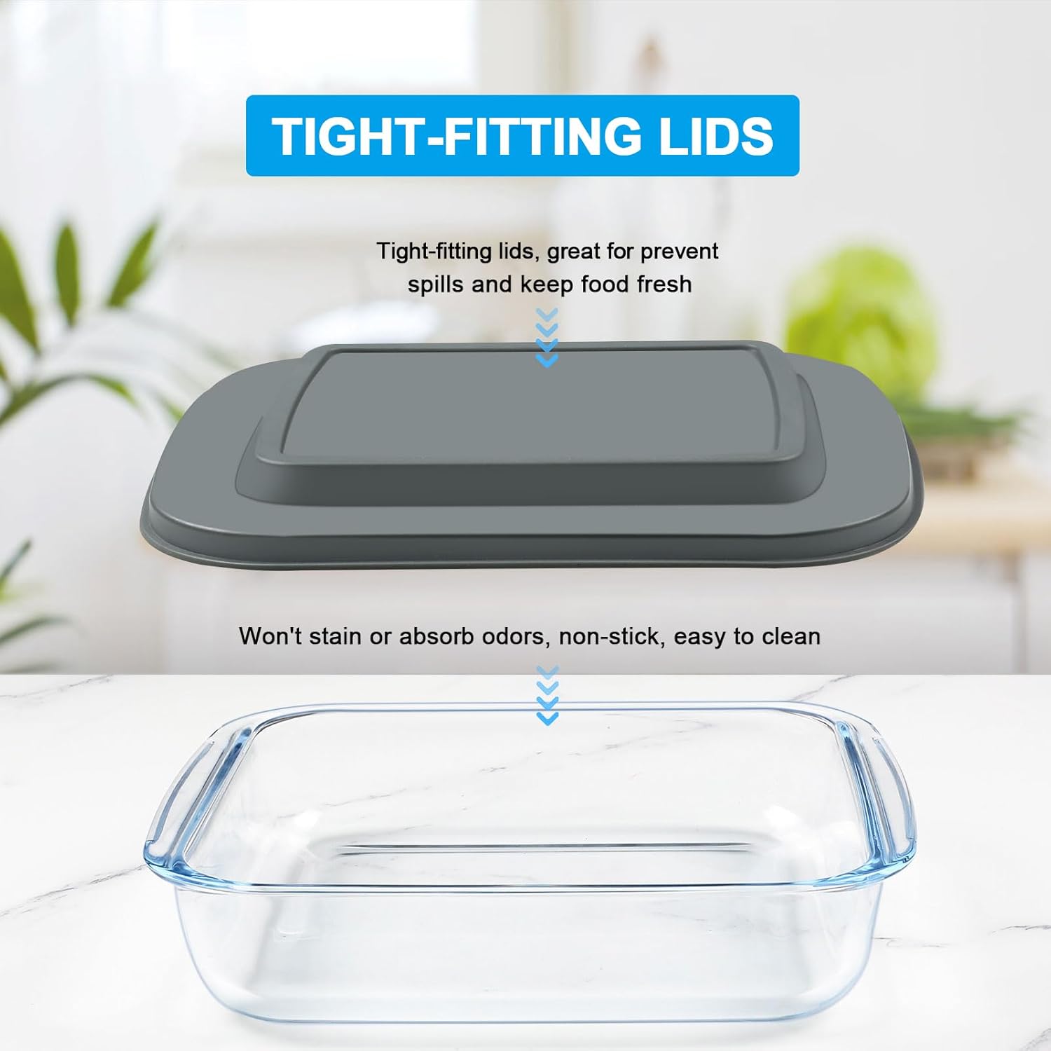 7-Piece Glass Bakeware Set - Oven-Safe Baking Dishes with Lids | Includes Loaf Pan, Pie Plate & Roasting Pan