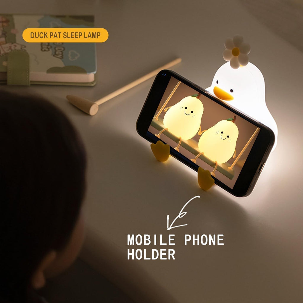 Icotoibabie Cute Flower Chick Night Light for Kids, Infants Soft Cute Flower Chicken Lamp Is Aesthetic Bedroom Decor, Food Grade Silicone Squishy Lamp Led Have 3 Levels Dimmable Lights Gifts for Women