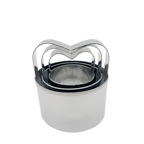 3-Piece Round Cookie Cutters Set with Handle - 2, 2.5, and 3 Inch Sizes, 0.4mm Thickness, Beautiful Design - Perfect Biscuit Cutter for Baking
