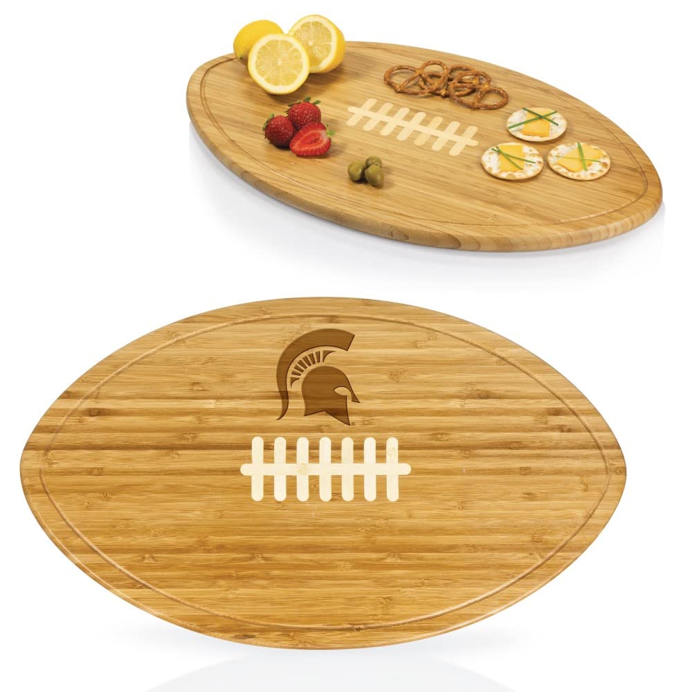 PICNIC TIME NCAA Football Cheese Board - Novelty Charcuterie Board - Serving Platter, Cheese Boards Charcuterie Boards, Wood Cutting Board, (Bamboo)