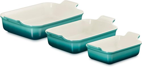 Le Creuset Stoneware Baking Dish Set - 3-Piece Rectangular Set in Riviera Color