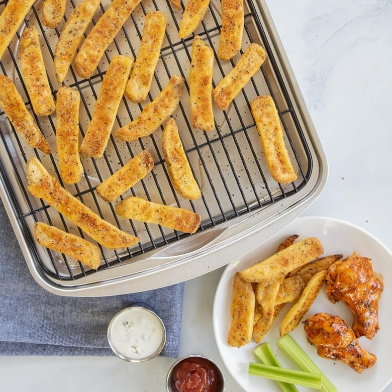 Nordic Ware Oven Crisp Baking Tray Set - 2-Piece Natural Aluminum for Air Frying & Baking | 17 x 12 Inches