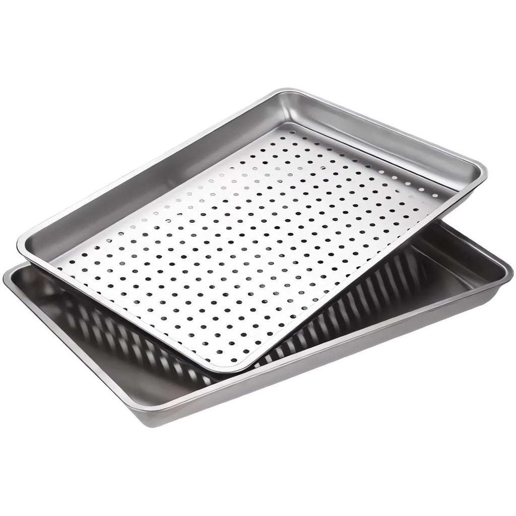 ONNESOL 23.5"x15.5" 304 Stainless Steel Baking Pan & Crisping Tray Set