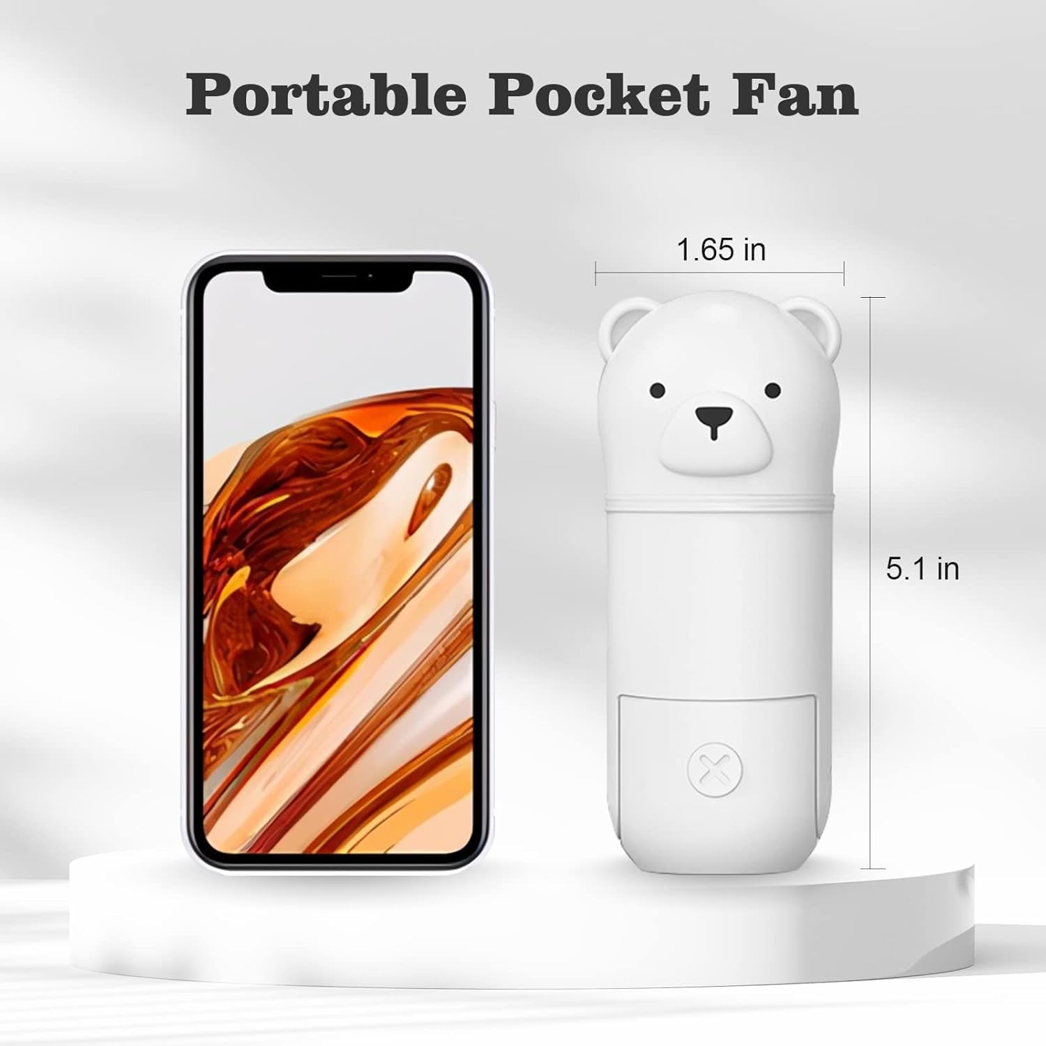 Skiennix Portable Misting Fan - Mini Handheld Fan with Rechargeable Battery & 3 Speeds | Travel-Friendly White