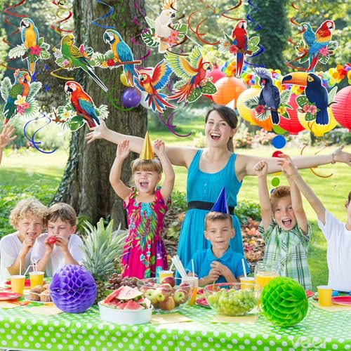 58 Pcs Tropical Birds Decorations for Hawaiian Luau Party