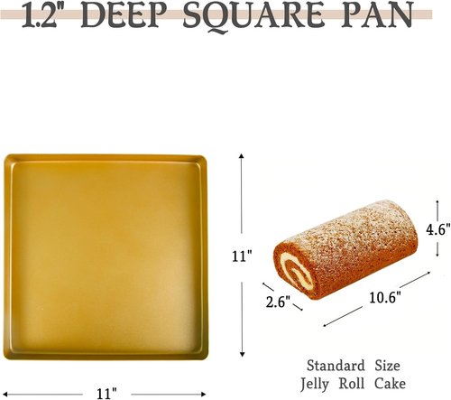 FORBAKE Non-Stick 11" Square Baking Sheet - Durable Aluminum Alloy for Perfect Cookies - Easy to Clean & Warp Resistant - 11 x 11 x 1 Inch