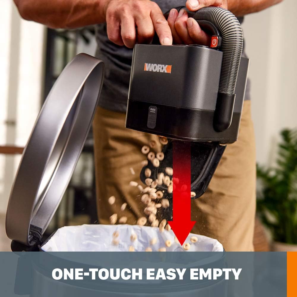 WORX WX030L 20V Cordless Cube Vacuum - Compact & Lightweight Design, Sleek Black Finish