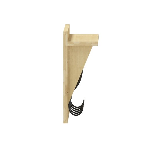 Flash Furniture Daly Wall Mounted Storage Rack - Bamboo Solid Pine Wood - 24 Inch - Upper Shelf and 5 Hooks - For Entryway, Kitchen, Bathroom