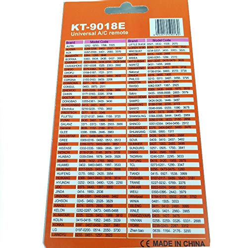 Universal Air Conditioner Remote Control KT-9018E for Multiple Brands