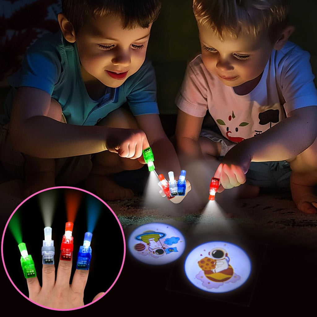 MOVINPE Valentines Day Exchange Gifts for Kids Classroom, 28 Packs Finger Lights with Valentines Cards - Light Up Finger Flashlights Valentine Day Gifts School Party Favors Class Prizes Bulk Space