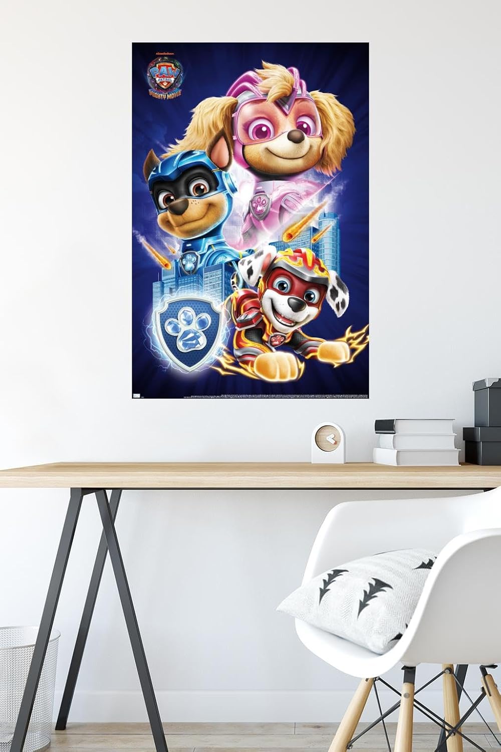 Nickelodeon Paw Patrol Wall Poster - Mighty Movie Design, Unframed, 34" L x 22.4" W