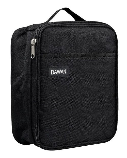 DAWAN freezable Insulated lunch bag,Built in detachable ice pack, Black, Insulated Cooler Tote with Handle for men or women, Keeps food cold or hot 8 to 10 hours, Meal Prep for Work Picnic golf