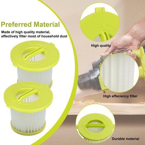 5 Pack HEPA Filters Replacement for Ryobi 18V ONE+ Hand Vacuum Models PCL700 PCL704 PCL705 Series, Compare to Part # A32F05N, A32HF00, HAHV33,BH57400V