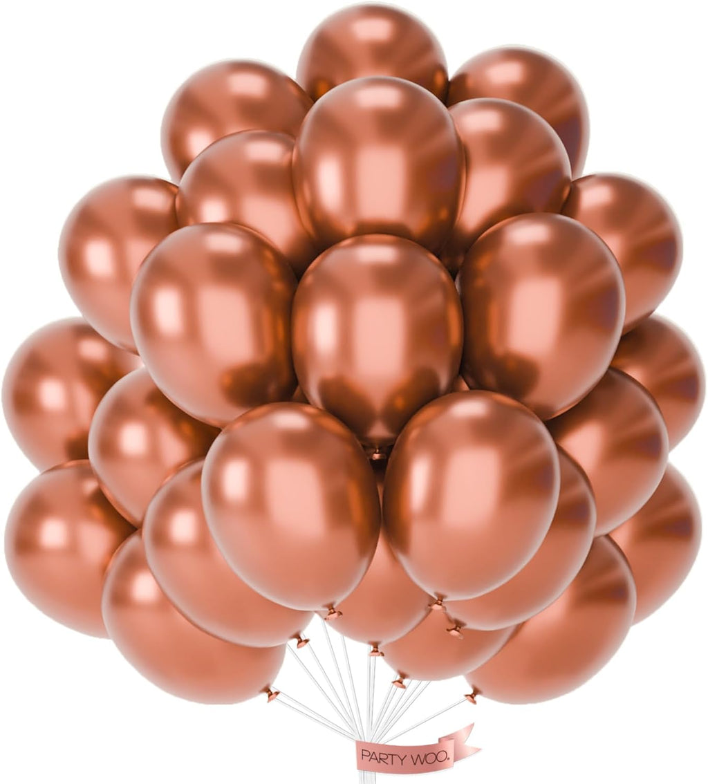 PartyWoo 12-Inch Balloons - 50 Pcs for Graduation, Wedding, Baby Shower & Anniversary Celebrations | Brown