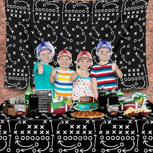 Football Party Tablecloths - Set of 3 Rectangle Covers, 51x86in